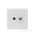 1Gang RJ45 LAN 1Gang TV Socket Outlet